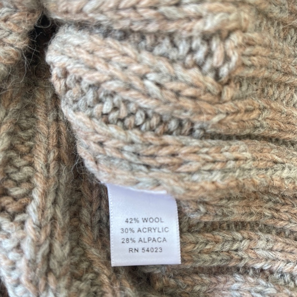 Banana Republic Brown Gray Marled Cable Tunic Sweater XSmall Wool Alpaca EUC - Picture 9 of 10